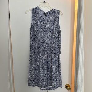 Hilary Radley Casual Blue Patterned Sleeveless Dress